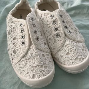 Torrid White crochet ruched sneaker
